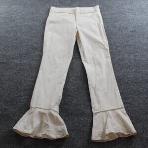 Isabel Marant Pants Women 36 Hunter Ruffle Trimmed Trouser Ecru Flare Boho Retro